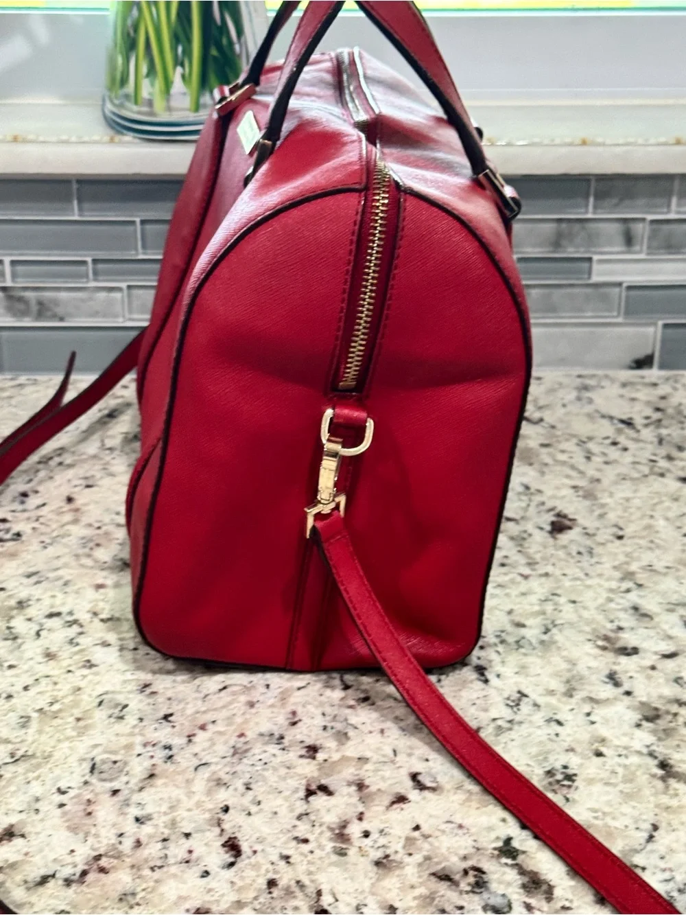 Kate Spade NY Cassie Newbury Lane Satchel Crossbody Pillbox Red